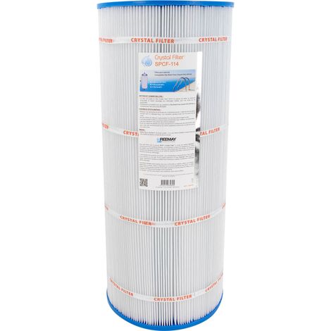 Crystal Filter – Filtre piscine SPCF-114 – Cartouche 60 cm x 25,6 cm – Finesse de filtration 155 plis – Média filtrant haute qualité HFX135 (1/5)