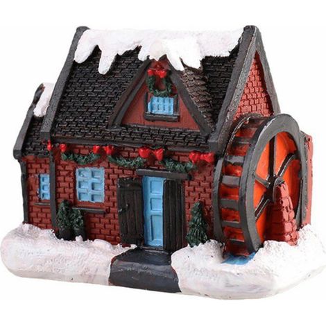 Maison De Village - Décor Noël En Résine Avec Éclairage LED - Pour Intérieur Maison Jardin - 1 Pièce (1/5)