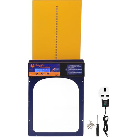 Porte automatique pour poulailler IP45 étanche programmable en aluminium avec minuterie pour ferme domestique 100-240V bleu royal prise UK (1/5)