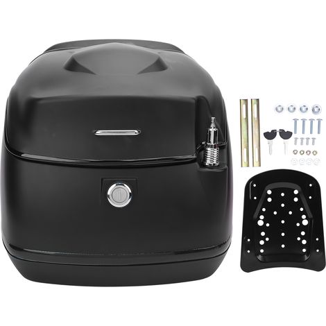 Boîtier supérieur de moto 38l, Style rétro, résistant à l'eau, haute résistance, grande capacité, coffre pour vélo électrique, Scooter, noir (1/5)