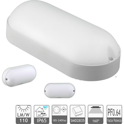 Jandei - Aplique led 15W plafón de forma redonda blanco luz blanca 6000K exterior IP54 entradas, garajes, jardin