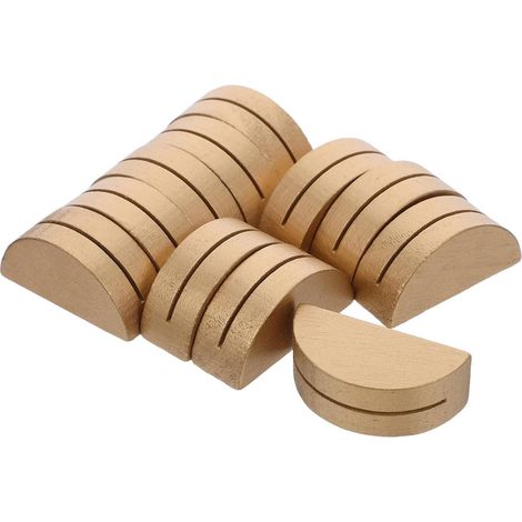 Présentoir Organiseur à Cartes en Bois Doré Semi-Circulaire, Lot de 24 Supports pour Cartes de Visite et Menus, Utilisation Polyvalente pour Mariages et Décorations de Fête (1/5)