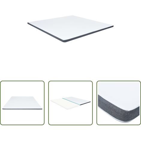 vidaXL Housse - Surmatelas de sommier tapissier 200x200x5 cm mi-doux (1/5)