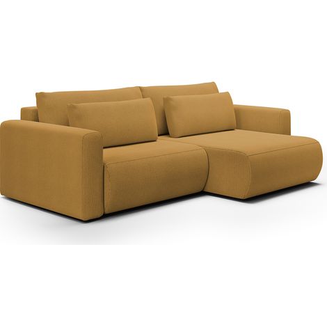 Ecksofa, umkehrbar, 3-Sitzer, Truhe Evy Gelb