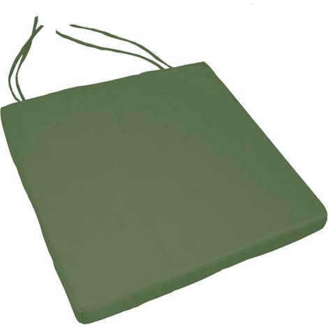 Galette de chaise extérieur imperméable et déhoussable Vert Olive 40x40 cm (1/5)