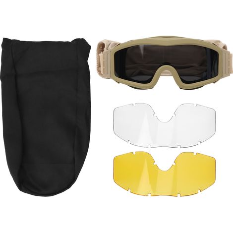 Lunettes tactiques militaires anti-vent 6003 pour entraînement CS et terrain jungle - Khaki désert (1/5)
