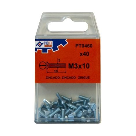 VIS C/P DIN963 ZN C/40 PCS - 3X10 MM