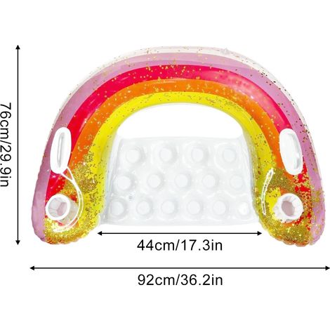Chaise longue gonflable pour piscine avec porte-gobelet et poignées, adaptée aux piscines et aux lacs. (1/3)