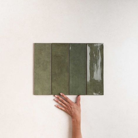 Faïence Effet Zellige Vert CINQUE TERRE Emerald 10x30cm (1,02m²) - Les Carreaux de Jean