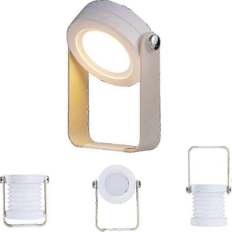 Lampe de nuit tactile rechargeable USB, lanterne de bureau LED portable rotative à 360° avec poignée (1/4)