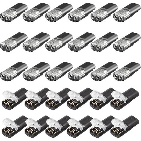 30 PCS Connecteur Electrique Etanche 2 Broches Connecteur 12V Rapide Pour Câbles Domino Electrique Etanche Connexion Automobile Connecteur Etanche 2 Fils Connecteurs Rapides Pour Câbles (1/5)