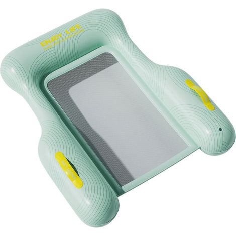 Trois tubes gonflables en PVC pour flotteur de piscine – Lit flottant pliable 105 x 110 cm, chaise flottante extérieure avec citron vert (lime) et design rafraîchissant