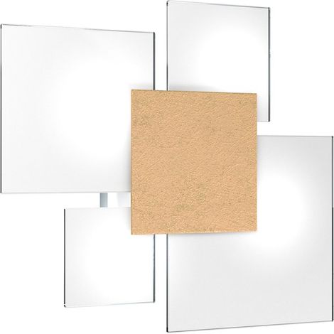 Plafoniera Contemporanea Upgrade Metallo Foglia Oro E Vetro 4 Luci E27 46Cm (1/4)