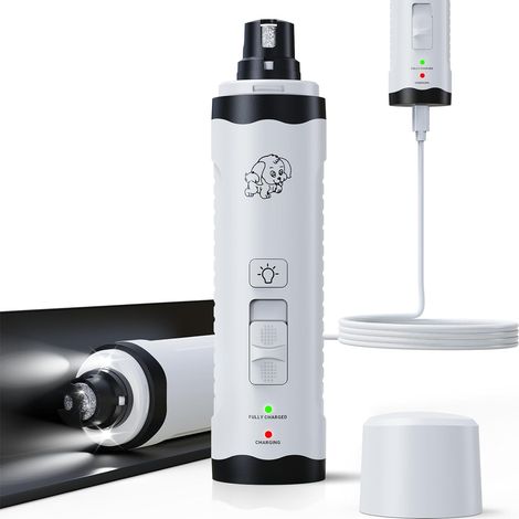 Lime à ongles électrique ultra-silencieuse pour chiens, kit de coupe-ongles pour le toilettage, double éclairage pour une localisation rapide, 2 vitesses, pour chiots, chiens de petite, moyenne et gra (1/5)