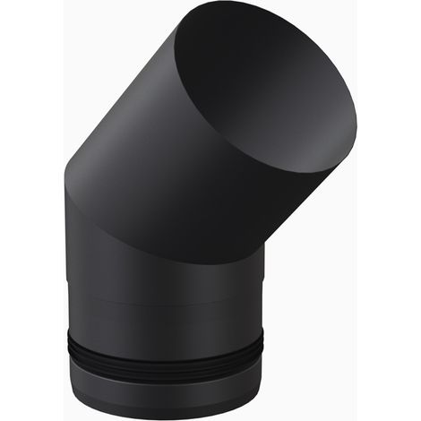 Codo 45º de acero inoxidable para estufa - Ø 80 mm - Negro
