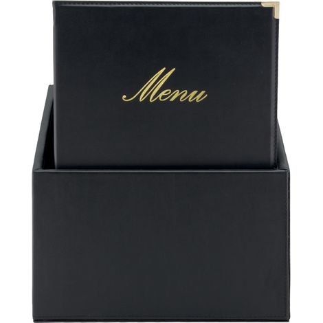 SecuritCarte Menu simili cuir de la gamme Classique A4 (x20) plus BOX, 1 double insert inclus avec chaque menu (présente 4 pages A4) - Securit