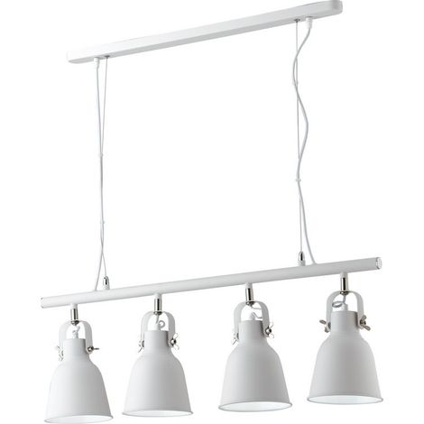 Fan Europe Legend - Lámpara colgante de techo tipo barra, blanco, níquel, E27