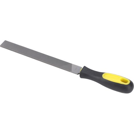 Lime plate en acier plat 8 pouces avec manche, lime à métaux mi-dents pour affûtage, meulage et façonnage (1/4)