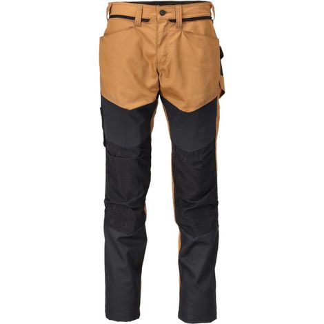 Pantalon de travail avec poches genouillères MASCOT Customized - 22479-230-37-82-Noir / Orange