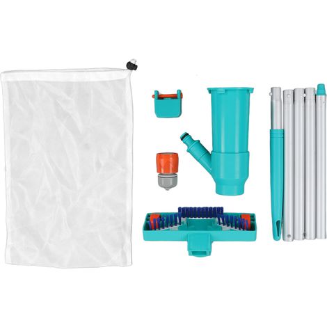Nettoyeur sous-marin pour piscine hors-sol avec jet d'aspiration et brosse filtre - Idéal bassin, spa, fontaine