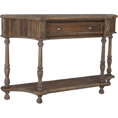 Recibidor de madera marrón 140.5x30x85h cm (1/5)
