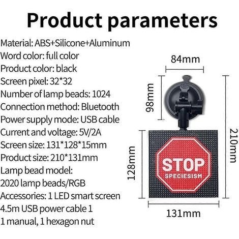 Panneau lumineux LED RGB à pixels DIY pour décoration de chambre, écran de texte, affichage de voiture --- (1/5)
