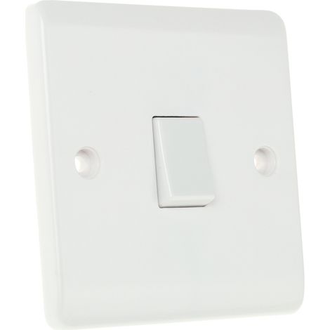 Rs Pro – Interrupteur d'éclairage Rocker IP20 Blanc – 10A – Montage mural – Urée formaldéhyde – Pour espaces confinés