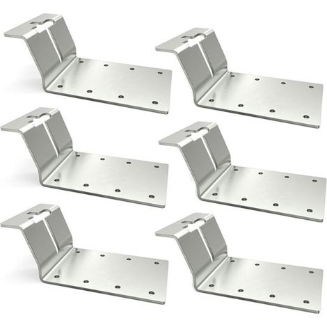 Supports de poteaux en forme de T, argentés, 11,4 × 7,6 × 5,1 cm, lot de 6 Supports de clôture pour poteaux de clôture en forme de T (1/5)