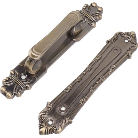 Poignée de porte de grange en fer antirouille, style campagnard, pour armoires, placards, tiroirs, portes et penderies, finition bronze antique (1/5)