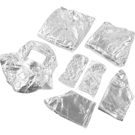 High-Temperature Resistant Flame-Resistant Coverall for Firefighters, Aerospace Metallurgy, Silver (1/5)