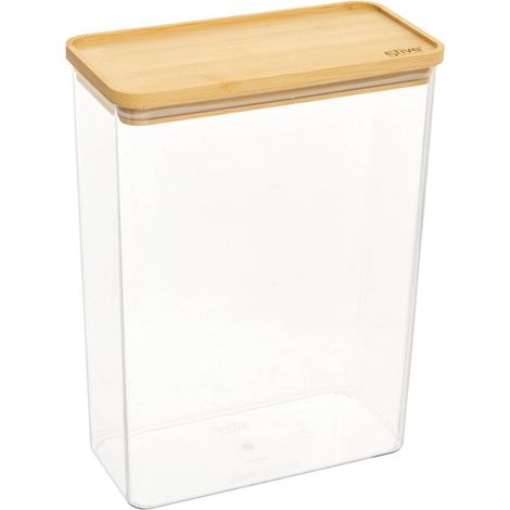 Rechteckige aufbewahrungsbox mit bambusdeckel „eske“, 4 l, transparent - 5five (1/4)