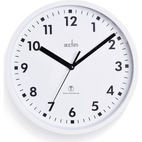 Acctim Nardo Radio Controlled Wall Clock 200mm White - 74662