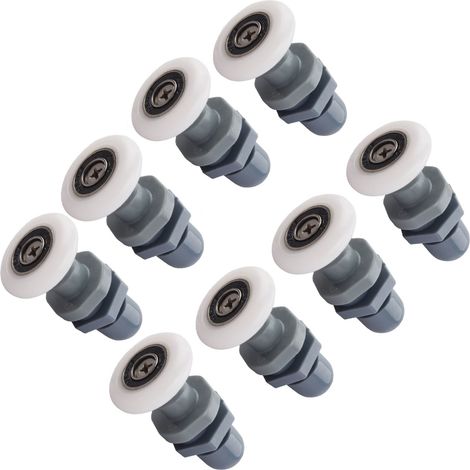 Lot de 8 rails de porte de douche résistants, coulissants et à roulement pour verre de salle de bain, pièces de rechange (23 mm) qd (1/5)