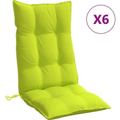 Coussins de chaise à dossier haut lot de 6 vert vif (1/5)