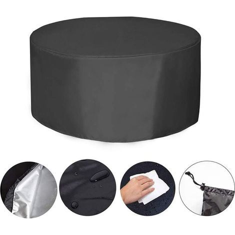 Housse pour Table de Jardin, Housse de Protection Bâche Imperméable pour Meubles Jardin et Hivernage Mobilier Salon de Jardin (18595cm, Ronde) (1/5)