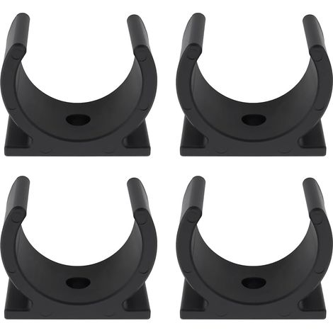 Lot de 4 Clips Muraux - Fixation Tuyau Aspirateur 38mm - Plastique Noir Robuste - Organisation Câbles - Garage et Maison (1/5)