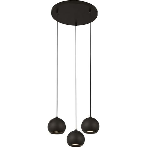 Suspension Eindhoven 3Lt - Métal Noir Sablé (1/5)