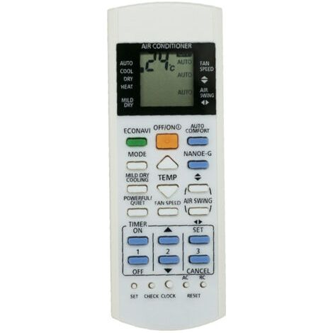 Compatible with the remote control of Panasonic air conditioner models A75C3300, 3208, 3706, 3708, 3883 and 3935--DTEKGAZ