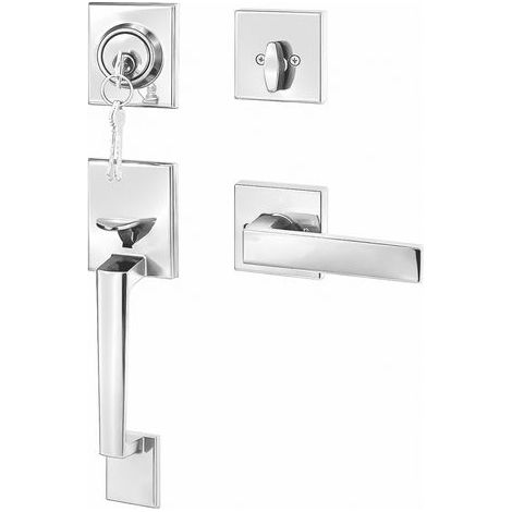 Entry Door Lock, Handle / Knob, for Doors 35-45mm, Silver (1/5)