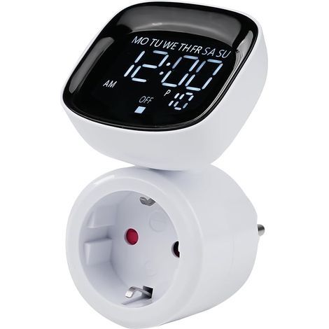 Presa Timer, Presa Digitale Programmabile con Timer Numerico Elettrico 16A 3680W, 10 Gruppi di Programmi e Schermo Orientabile a 360°, 230V CA (1/5)