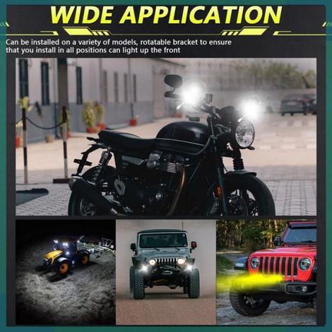 Projecteurs de moto -- Projecteur LED Moto 5 Modes 180W IP68 Pour Moto Noir auto optique 4 (1/5)