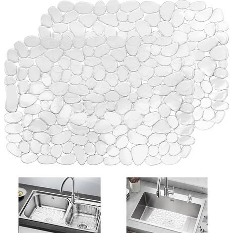 2 Tapis Évier, PVC Souple, Drainage Rapide, Antidérapant, Protection Cuisine (1/5)