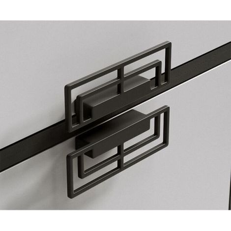 Poignée de tiroir 2 pièces pour meuble TV, élégante poignée en alliage de zinc, moderne, motif chinois de bon augure, distance des trous 32 mm, noir (1/5)