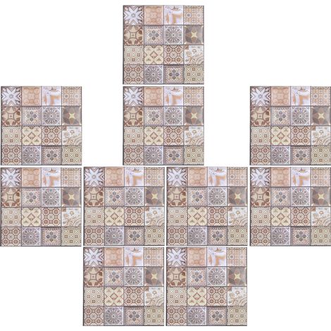 Lot de 10 stickers muraux 3D en PVC anti-collision, autocollants pour carrelage, pour crédence de cuisine ou salle de bain. (1/5)