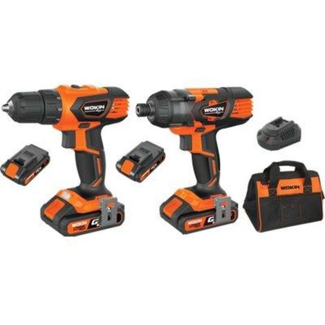 TRAPANO + AVVIT IMPULSI BATT GP20V 628002 WOKIN - VOLT 20X2 AH 2,0 1/4" + BORSA - 1 pezzo