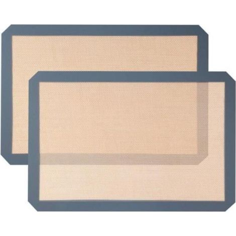 Tapis de Cuisson - Silicone Alimentaire -40 °C à 240 °C - Pour Four et Plan de Travail - 42 x 29,5 cm - Lot de 2 (1/4)