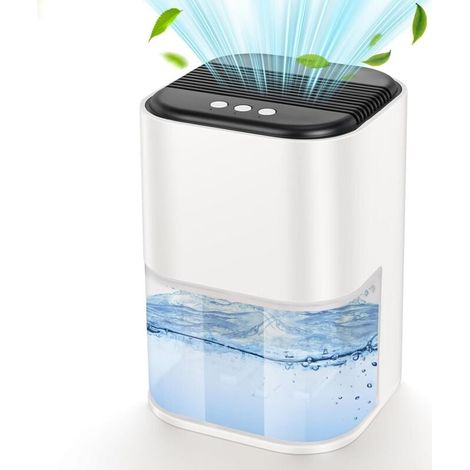 Déshumidificateur de Air, 2L Déshumidificateur Electrique avec LED 7 Colorées & Arrêt Auto Absorbeur d'Humidité Desumificateur Silencieux pour Maison Salle de Bain Chambre (Blanc) (1/4)