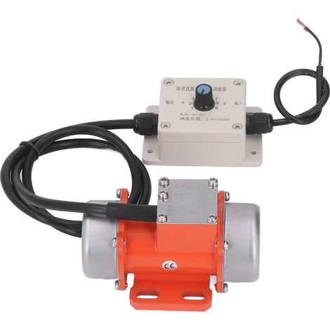 Moteur vibreur électrique 30W 4000RPM 12V 2.8A force d'excitation réglable avec variateur vitesse IP65 boîtier alliage aluminium pour béton (1/5)