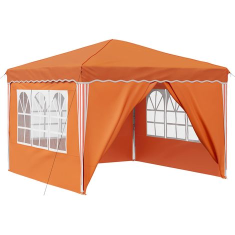 Tente de fête pop-up 288 x 288 x 245 cm Orange Tissu Oxford vidaXL (1/5)
