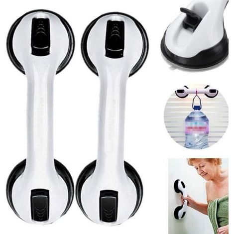Poignée De Sécurité - Ventouse - Pour Baignoire - PVC Noir - 2 Pièces (1/4)